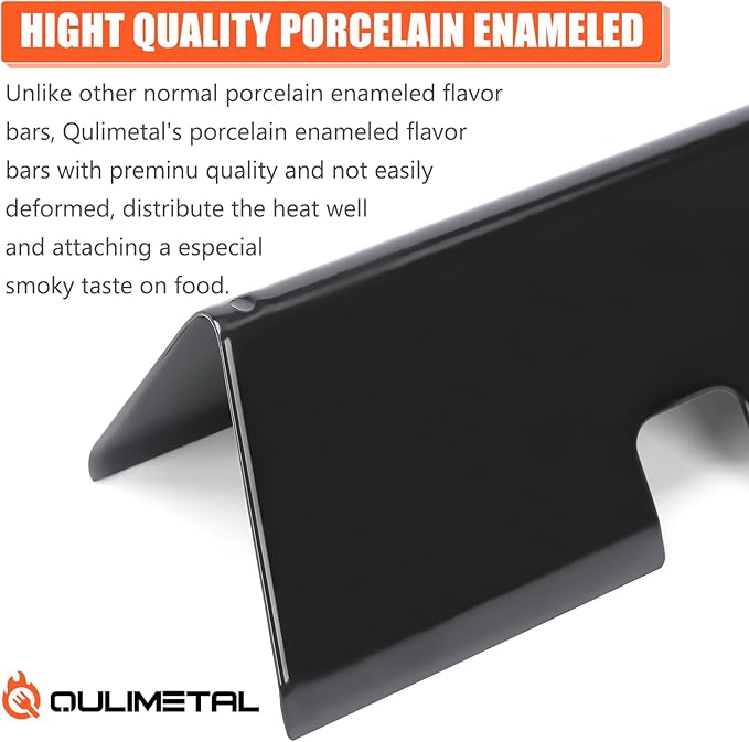 QuliMetal 15.3" Flavorizer Bars for Weber GS4 Spirit II 200, Spirit II E-210, Spirit E-210, Spirit 200 Series Grills with Front-Mounted Control, Porcelain Enameled for Weber Spirit Heat Plates