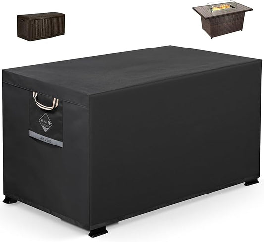 Fire Pit Cover Rectangle Super Waterproof 56" L x 38" W x 22" H, UPF 50+ Outdoor Fire Pit Table Cover 600D Strong Tear Resistant and Fading Resistant for Rectangular Fire Pit - Black