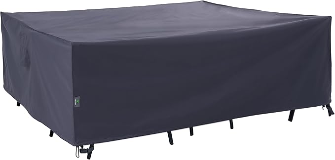 F&J Outdoors Patio Furniture Covers Waterproof Anti-UV Rip-stop Fabric Large Outdoor Furniture Cover, Grey, 108"Wx82"Dx27.5"H
