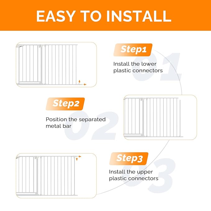 Bonnlo 120-Inch Wide Metal Baby Safety Fence/Play Yard Adjustable Fireplace Hearth BBQ Fire Gate Christmas Tree Gate 5-Panel Playpen for Toddler/Pet/Puppy/Cat/Dog, 25.39"W x 29.3" H Each Panel, White