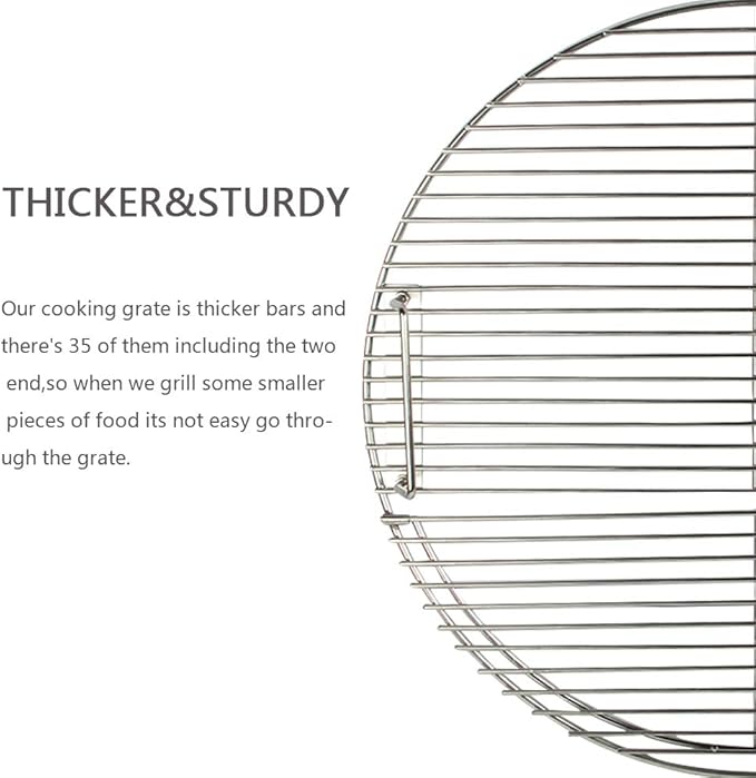 Cooking Grate 21.5 inch Kettle Grill Grate 304 Stainless Steel Round Hinged Cooking Grid Grill Accessory Replaces for Weber Original Kettle Series