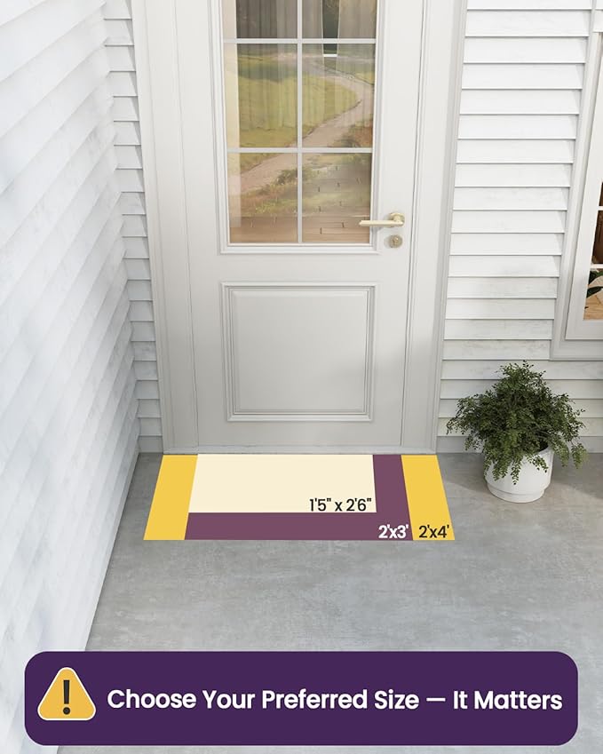 DEXI Front Door Mat Outside Entrance, 2x4 ft Rubber Entry Doormat Heavy Duty, Welcome Mats Non Slip for Inside House Floor Entryway Back Doors Exterior Patio, Chevron Brown