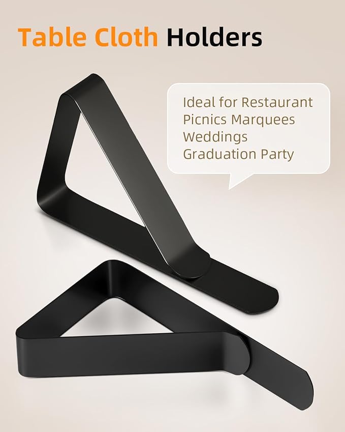 36 Pack Tablecloth Clips - Heavy Duty Picnic Table Clip, Stainless Steel Table Cloth Cover Clamps, Table Cloth Holders Ideal for Restaurant Marquees
