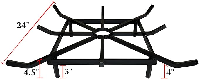 SteelFreak Square Wheel Fire Pit Grate - Made in The USA (24 x 24 Inch)