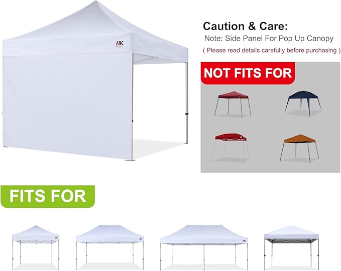 ABCCANOPY Instant Canopy SunWall 10x15 FT, 1 Pack Sidewall Only, No Frame or Top, Blue