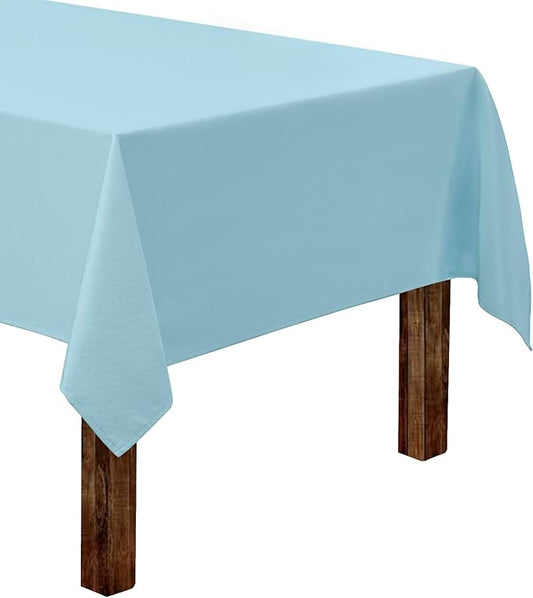 Gee Di Moda Rectangle Tablecloth - 60 x 84 Inch Baby Blue Table Cloth for 5 Foot Rectangle Tables - Heavy Duty Washable Fabric - for Holiday Party, Dinner, Weddings, Baby Shower & Events