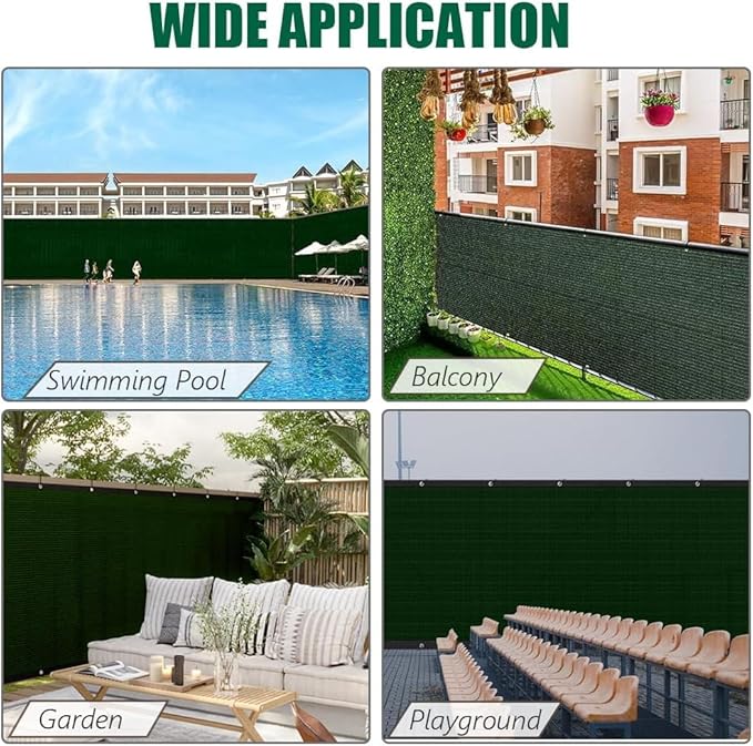 Petgrow Fence Privacy Screen 3FT X 20FT– Heavy Duty (HDPE) Outdoor Shade Mesh Cloth, 90% Blockage Fencing Shade Net Cover for Garden, Backyard, Balcony & Swimming – UV Protection, Windproof