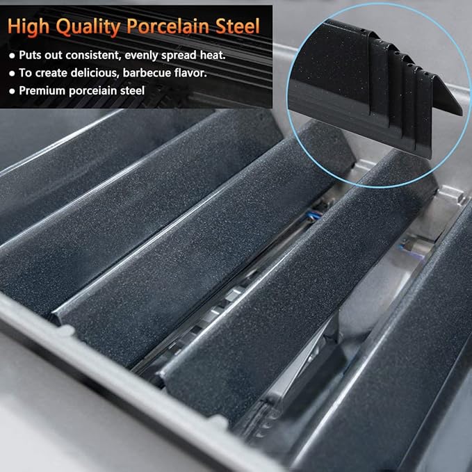 7636 Flavorizer Bars for Weber Spirit and Spirit II & GS4 Spirit II 300 Series, Spirit E310 E320 E330 S310 S320 S330 Gas Grill with Front Control Knob, 15.3 Inch Heat Plate for Weber 67046 69797 68843
