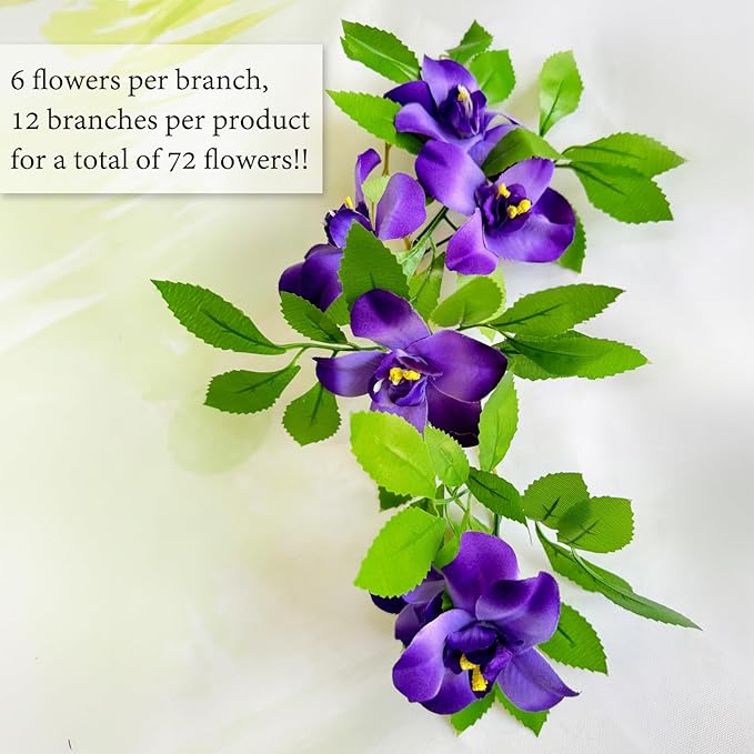 Expandable Fence Privacy Screen for Balcony Patio Outdoor,Decorative Faux Ivy Fencing Panel,Artificial Hedges (Single Sided Leaves) (4, Branches -Purple Fowers)