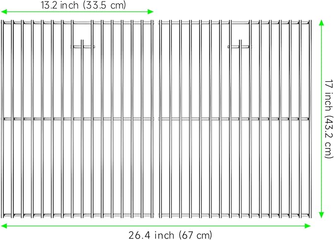 17 Inch Grill Grates Replacement for Nexgrill 720-0830H, 720-0830D, 720-0783E, 720-0783C, Cooking Grate Replacement Parts for Nexgrill 4&5-Burner Gas Grill, Stainless Steel BBQ Grids