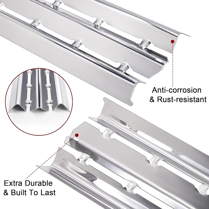 Hiorucet Grill Parts for Broil King 9864-27, 9865-24, 9865-27, 9865-54, 9865-57, 9865-74, Connaisseur 90, Signet 20 40 70 90, Grill Grates and Flav-R-Wave Heat Plates for Broil King 3 Burner Gas Grill
