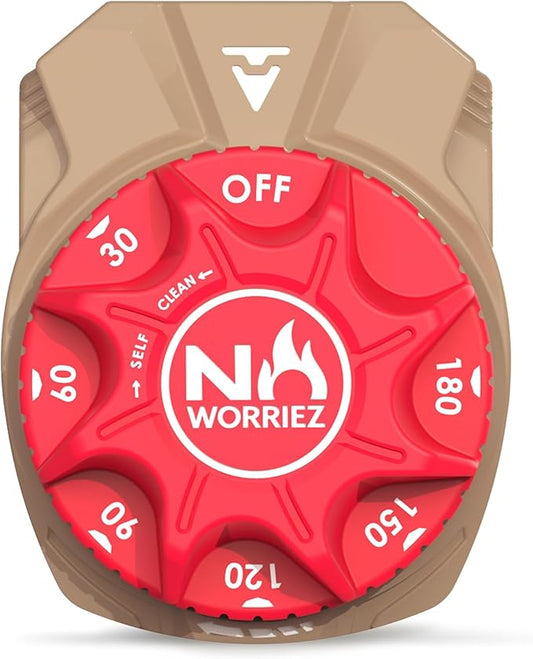 NO WORRIEZ 3 Hour Safety Auto Shut-Off Gas Timer for Propane & Natural Gas | Outdoor Grill, Fire Pit, Pizza Oven | – 100,000 BTU 1/2" Female NPT Piping, Patent Pending