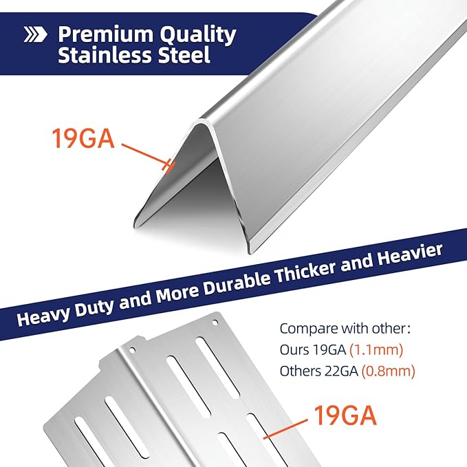 Genesis 300 Grill Parts 7620 Flavorizer Bars for Weber Genesis E310 E320 S310 E330 EP330 with 4pcs Burner 65505 Heat Deflectors Stainless Steel Replacement Parts for Weber Genesis 300 Series