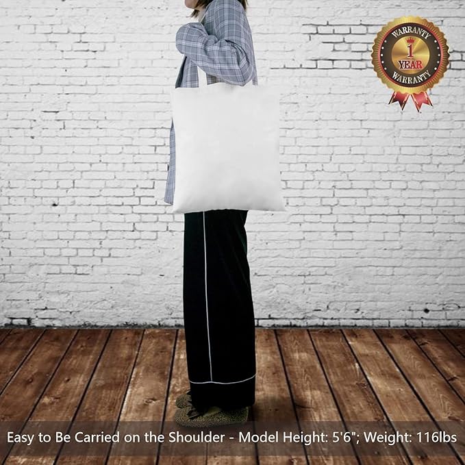 TOPDesign 24-Pack Economical 16"x15" White Cotton Tote Bag, Lightweight Medium Reusable Grocery Shopping Cloth Bags, Suitable for DIY, Advertising, Promotion, Gift, Activity