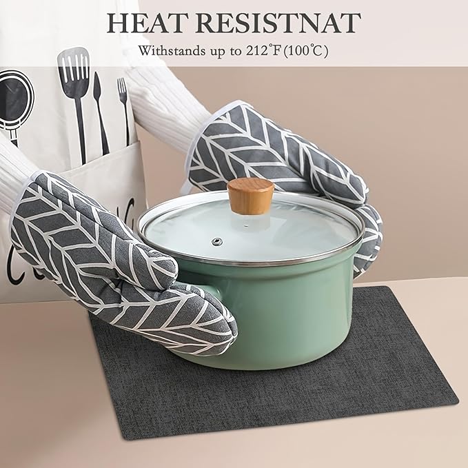 Faux Leather Heat Resistant Placemats Set of 6 – Waterproof Oilproof Wipeable Dining PU Vinyl Place Mat Easy Clean Table Mats for Kitchen/Dining/Party/Holiday, Dark Grey