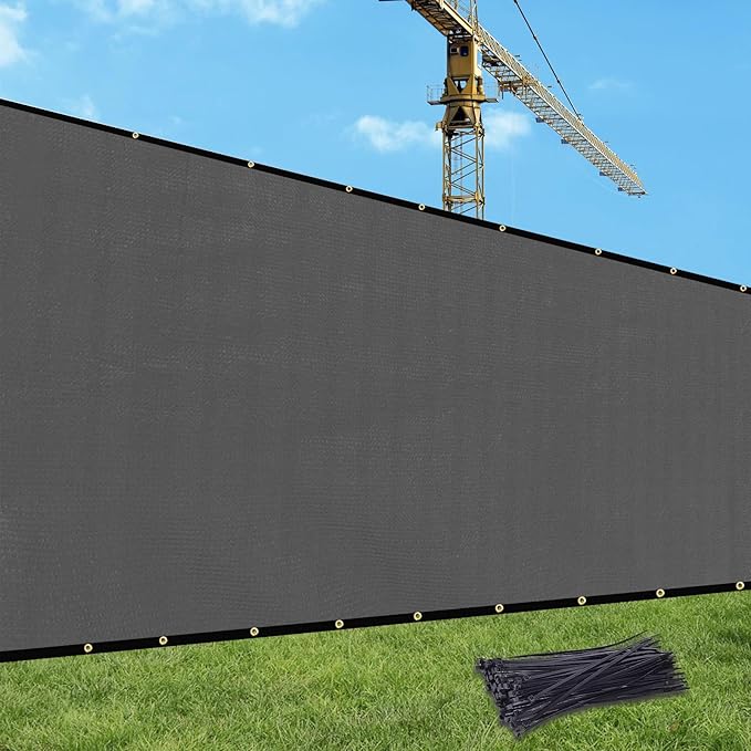 UPGRADE Privacy Fence Screen 4'x29' Dark Grey Outdoor 90% Visibility Blockage 170 GSM Mesh Shade Cover Panels for Backyard,Balcony,Home Decoration with Zip Ties,Customized Avaliable