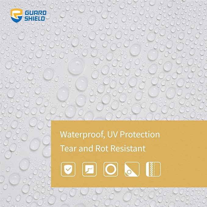 GUARD SHIELD White Tarp 12x20 Feet Medium Duty All Purpose Poly Tarps Cover 7mil (2-Pack)