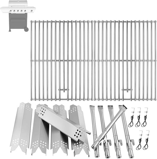 Replacement Parts Kit for Nexgrill 5-Burner 720-0888 720-0888N 720-0888A, 4-Burner 720-0830 720-0830H 720-0830A, Cooking Grate, Heat Shield and Burner Kit for Nexgrill