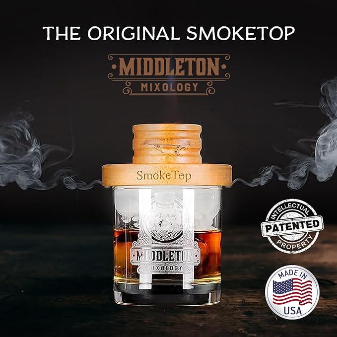 SmokeTop Cocktail Smoker Kit and Torch with Cherry, Hickory, Maple, and Oak Wood Chips - Cocktail Smoker Kit & Chips for Old Fashioned Cocktails, Whiskey, & Bourbon - NO Butane Included