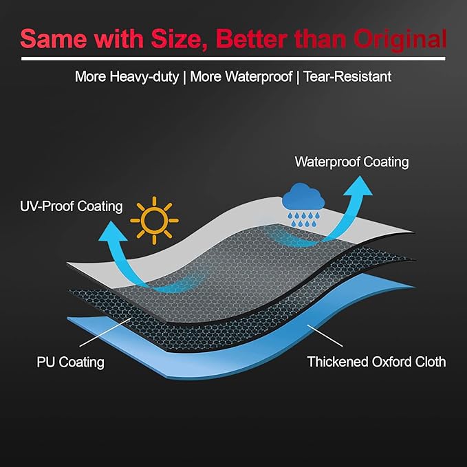 BBQ Gas Grill Cover, 48 Inch for Weber Spirit 2, Waterproof Weather Resistant, UV & Fade Resistant, PU Coating for Weber Spirit II 200 Series, Spirit 200, Spirit II E210 Gas Grill