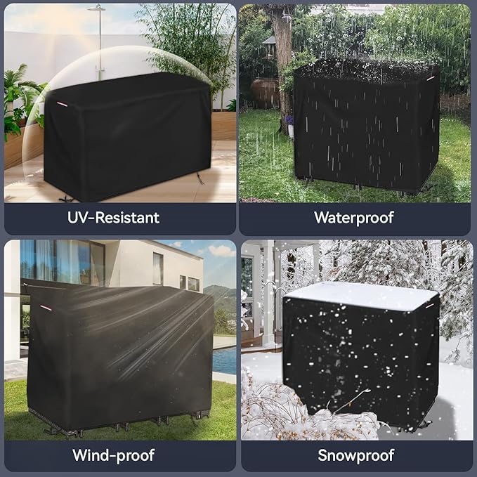 Patio Swivel Bar Set Covers, Waterproof Outdoor Bar Height Set Cover for Patio Bistro Sets 3 Piece Table and Chairs, Heavy Duty 600D Outdoor Bars Height Dining Sets Cover- 70" L x 32" W x 47" H