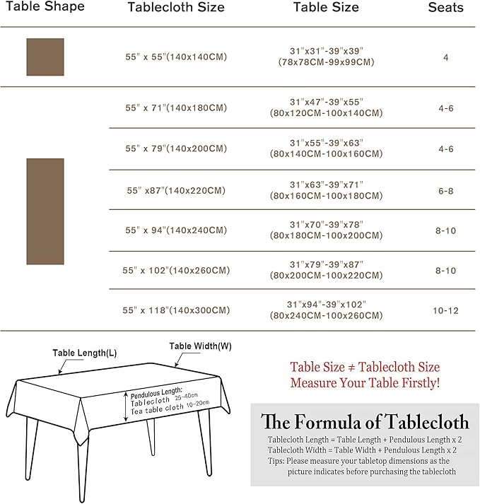 Pahajim Rustic Linen Tablecloth Cotton Rectangle Table Cloth for Kitchen Dining with Tassel Plaid Waterproof Tablecloths Rectangle/Oblong,55''x87'', 6-8 Seats