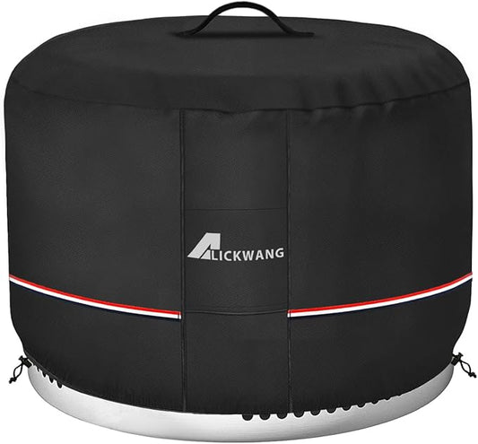 Fire Pit Cover for Solo Stove Bonfire,600D Tear-Resistant Heavy Duty Durable 100% Waterproof 20-22 Inch Smokeless Fire Pit Cover, Patio Weatherproof Gas Fire Pit, Black 22"x16"