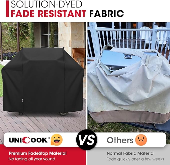 Unicook 52 Inch Grill Cover for Weber Spirit 200 and 300 Series, Gas BBQ Cover for Outdoor Grill, Heavy Duty Waterproof Fade Resistant, Compared to Weber 7106
