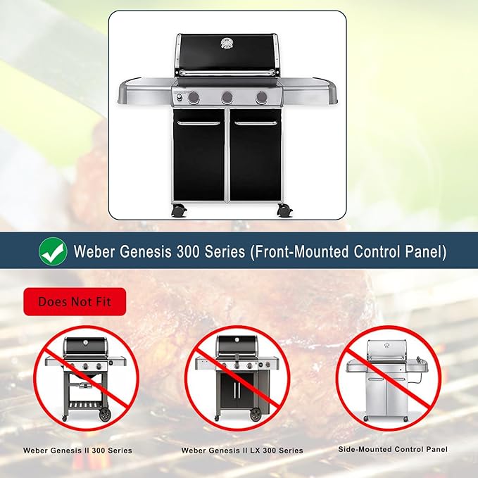 Flavorizer Bars,Heat Deflectors,Grill Burner and Grill Grid for Weber Genesis 300 Series Grills with Front Control Knob, Genesis S310 S320 S330 E310 E320 E330