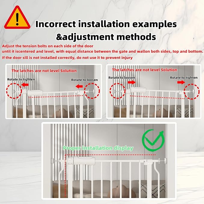 TSAYAWA 62.2"-71.65" Extra Wide Auto Closing Baby Safety Gate for Stairs & Doorways, Pressure Mounted No Drill Pet Gate with Walk-Through Door - Heavy Duty Childproof Gate for Toddlers, Kids, Dogs