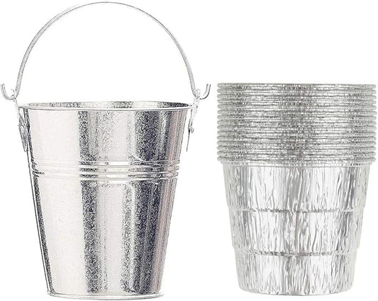 Firsgrill Drip Grease Bucket & 15-Pack Liners for Traeger 20/22/34, Pit Boss, etc Pellets Smoke (Silver 15)