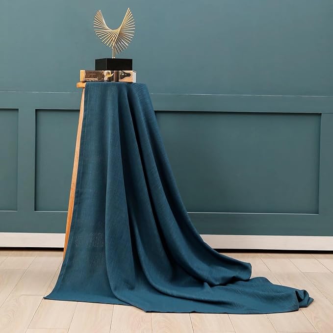 Square Tablecloth, Blue Table Cloth for Square or Round Tables, Waterproof Spillproof Washable Tablecloth, Linen Dining Table Cover for Wedding, Party, Farmhouse - 54'' x 54'', Blue