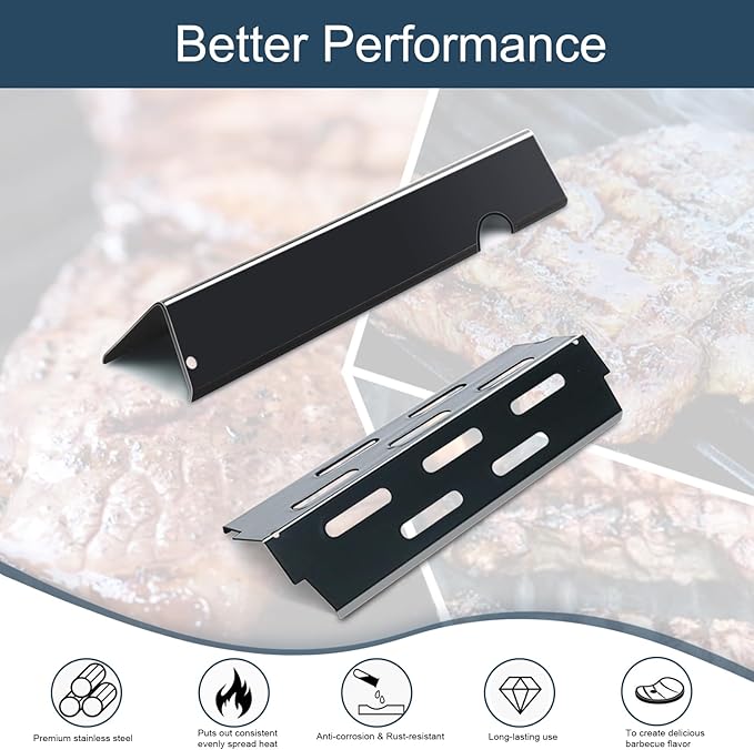 Flavorizer Bars,Heat Deflectors and Grill Burner for Weber Genesis II 300/LX 300, GS4 Genesis ii E-310 ii E-315 ii E/S335 ii se-335 Grill (Porcelain Steel, 66032 * 5+ES/410 * 3+66790 * 3)