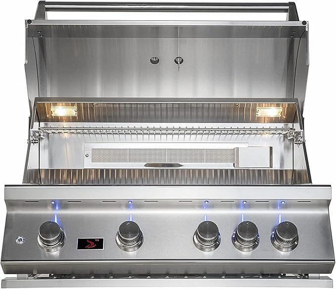 Whistler 34-inch Built-in 4-Burner Propane Gas Grill with Rear Infrared Burner & Grill Lights