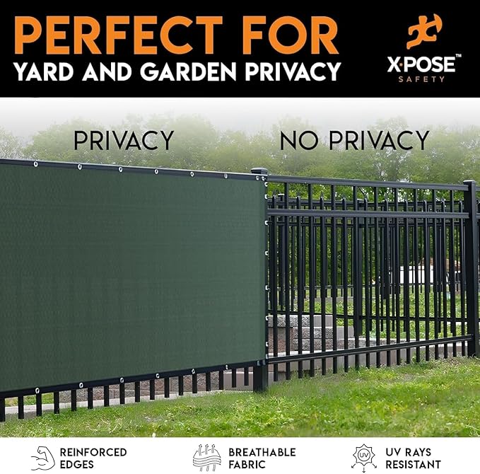Xpose Safety Privacy Fence Screen 6’ x 50’ (24 Pack) – Heavy Duty Green Mesh with 90% Visibility Block, UV Protection – for Garden, Yard, Nursery, Kennel, Dog Run, Greenhouse