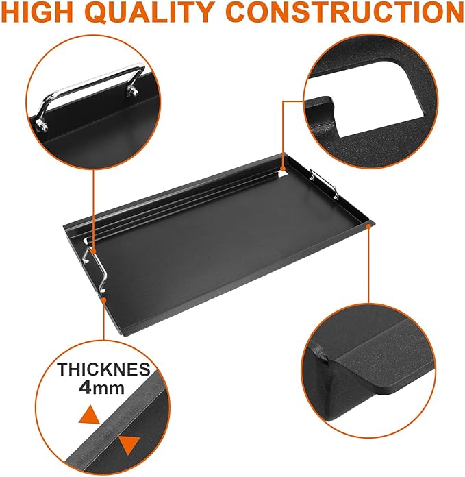 Full-Size Griddle Inserts for Charbroil Performance 6-Burner, Flat Top Griddle for Charbroil Grill 463229021 463229521 463228622 463284422 463229521B 463259223, Replacement Parts for G426-0005-W1