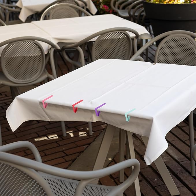 uxcell 8 Pack Tablecloth Clips, Stainless Steel Table Cloth Cover Clamps, 2.56" x 2.68" Windproof Holder Clips for Home Party Picnic Wedding Camping Dining Tables, Red