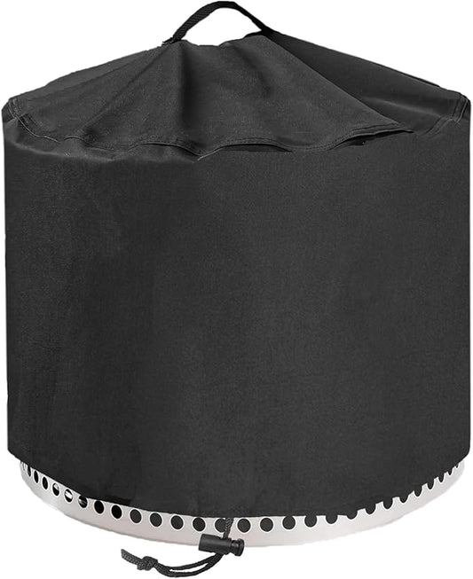Round Fire Pit Cover for Solo Stove Bonfire 20 Inch, Waterproof Heavy Duty 600D Material Patio Firepit Cover 20" for Solo Stove Bonfire Series,Round 21" D x 15" H