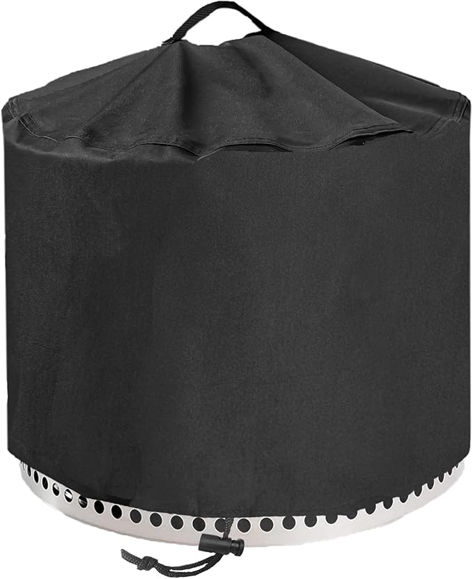 Round Fire Pit Cover for Solo Stove Yukon 27 Inch, Waterproof Heavy Duty 600D Material Fire Pit Cover for 27" Solo Stove Yukon Series Firepit,Round 28" D x 18" H