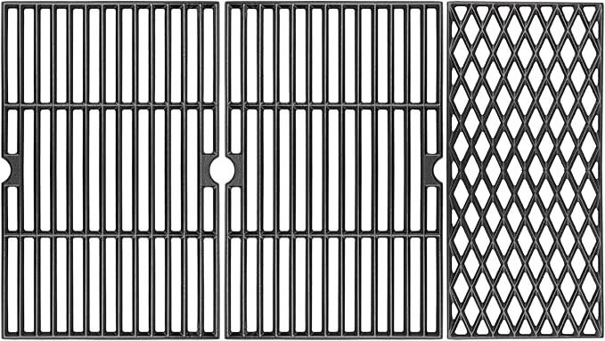 Cast Iron Grill Grates for Dyna glo DGH474CRP DGH483CRP DGF493BNP DGF493PNP-D DGB495SDP DGB495SDP-D DGB493SPB DGB463CNP DGB494SPB 70-01-911 70-02-656, Cooking Grate Replacement Part, 3 pieces