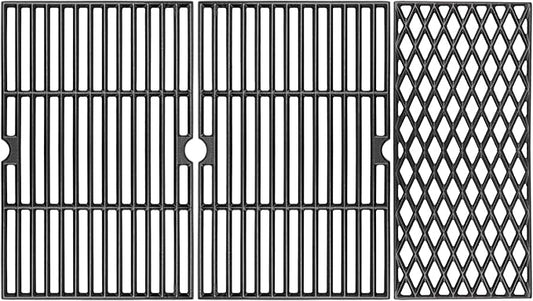 Cast Iron Grill Grates for Dyna glo DGH474CRP DGH483CRP DGF493BNP DGF493PNP-D DGB495SDP DGB495SDP-D DGB493SPB DGB463CNP DGB494SPB 70-01-911 70-02-656, Cooking Grate Replacement Part, 3 pieces