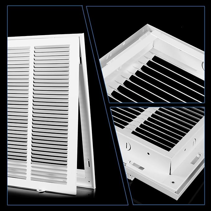 20 x 20 Return Air Grille [Duct Opening Size],Return Air Vent Cover for Wall Or Ceiling,Steel Return Air Filter Grilles Removable Face/Door for 1 Inch Filters (20"W x 20"H [Duct Opening])