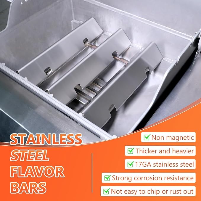 7635 7735 Grill Parts for Weber Spirit E210, E220, S210, S215, Spirit 200 & GS4 Spirit II E210, Spirit II E220 Series with Front Control, Stainless 15.3" Flavorizer Bars for Weber 7635 67045