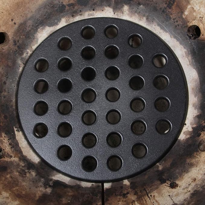 Dracarys Round cast Iron fire Grate, BBQ high Heat Charcoal Plate for Large Big Green Egg fire Grate Bottom Grate Grill Parts Charcoal Grate Replacement Parts Big Green Egg l accessories-9inch