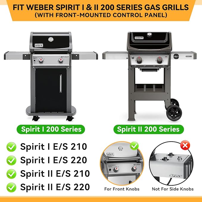 15.3 Inch Flavorizer Bars for Weber Spirit I & II 200 Gas Grill with Front-Mounted Knobs, for Spirit E210 S210 E220 S220, Stainless Steel, 3 PCS, for Weber Spirit Grill Parts 7635