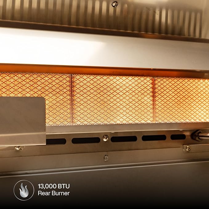Spire Premium 5 Burner Built In Gas Grill Island Head, Stainless Steel 30 Inch Propane Grill with Rear Burner, 63,000 BTUs, 750 SQ In Racks, Dual Fuel Compatibility - 740-0788P