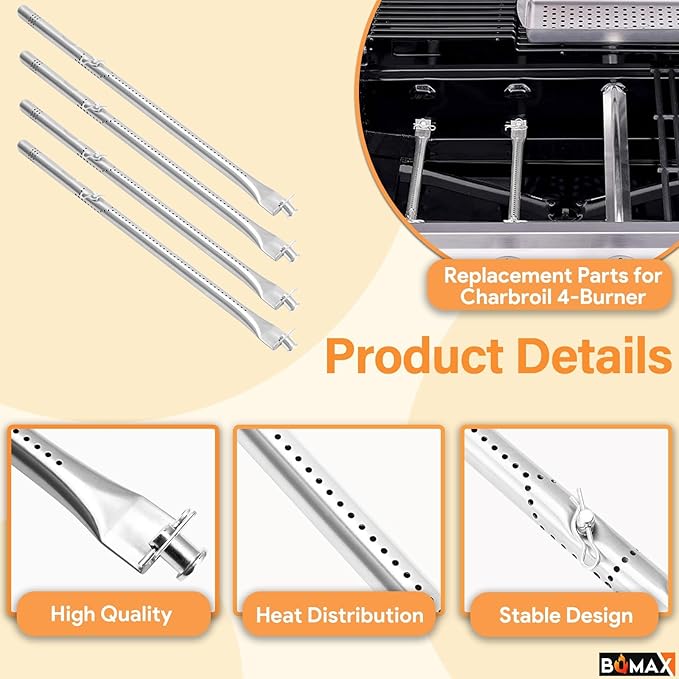 BQMAX 17 Inch Grill Parts Kit for Charbroil Performance 4 Burner Grill 463354021 463365522 463352521 463366022 463351221 G426-0005-W1, Cooking Grill Kit Replacement Parts for Charbroil Grill 4 Burner