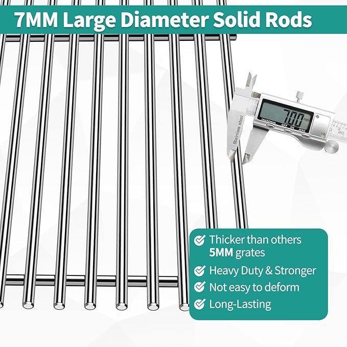 7620 Porcelain Flavorizer Bars 7524 Stainless Steel Grill Grates for Weber Genesis E310 E320 E330 S310 S320 S330 EP-310 with 7622 Heat Deflector Grill Replacement Parts for Weber 300 Series