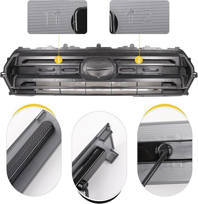 Front Grille Grill Lights for 2024 2025 Toyota Tacoma SR SR5 Led Grill Light Accessories(for SR sr5 only-LED-White)