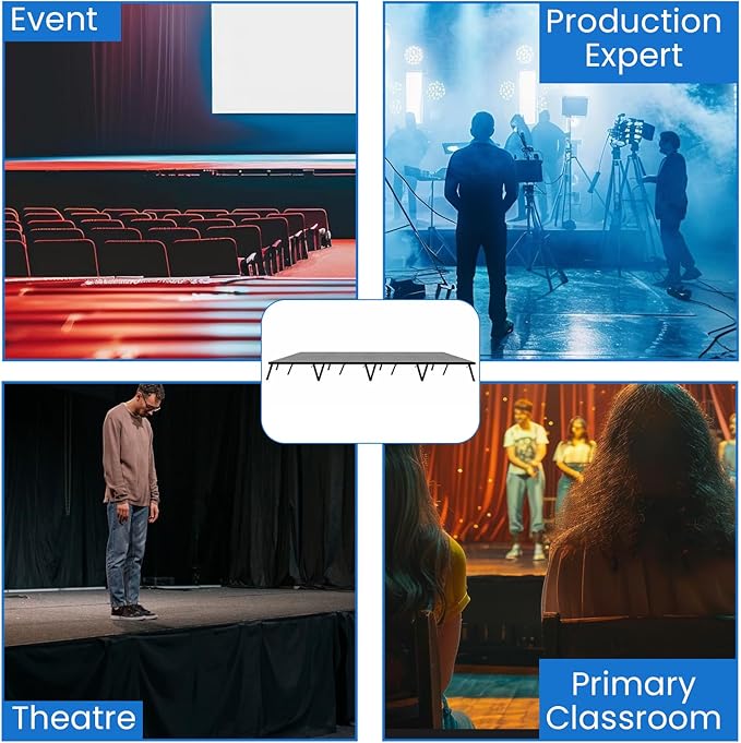 8'x16' MYSTAGE 8 Stage Platform - Portable, Folding Lightweight Aluminum Performance Deck with Adjustable Height 17"-28" - US Patented Design